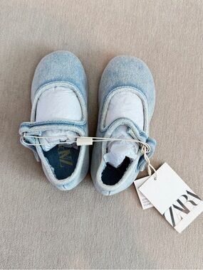 ZARA Light Blue Denim Girls' Mary Jane Shoes